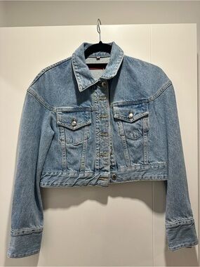 Eckhaus Latta Light Blue Cropped Denim Jacket